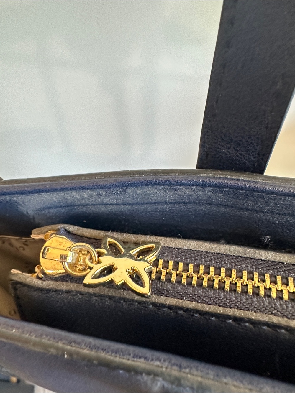 BCBGeneration Navy Tote with Gold Accent - Picture 11 of 13